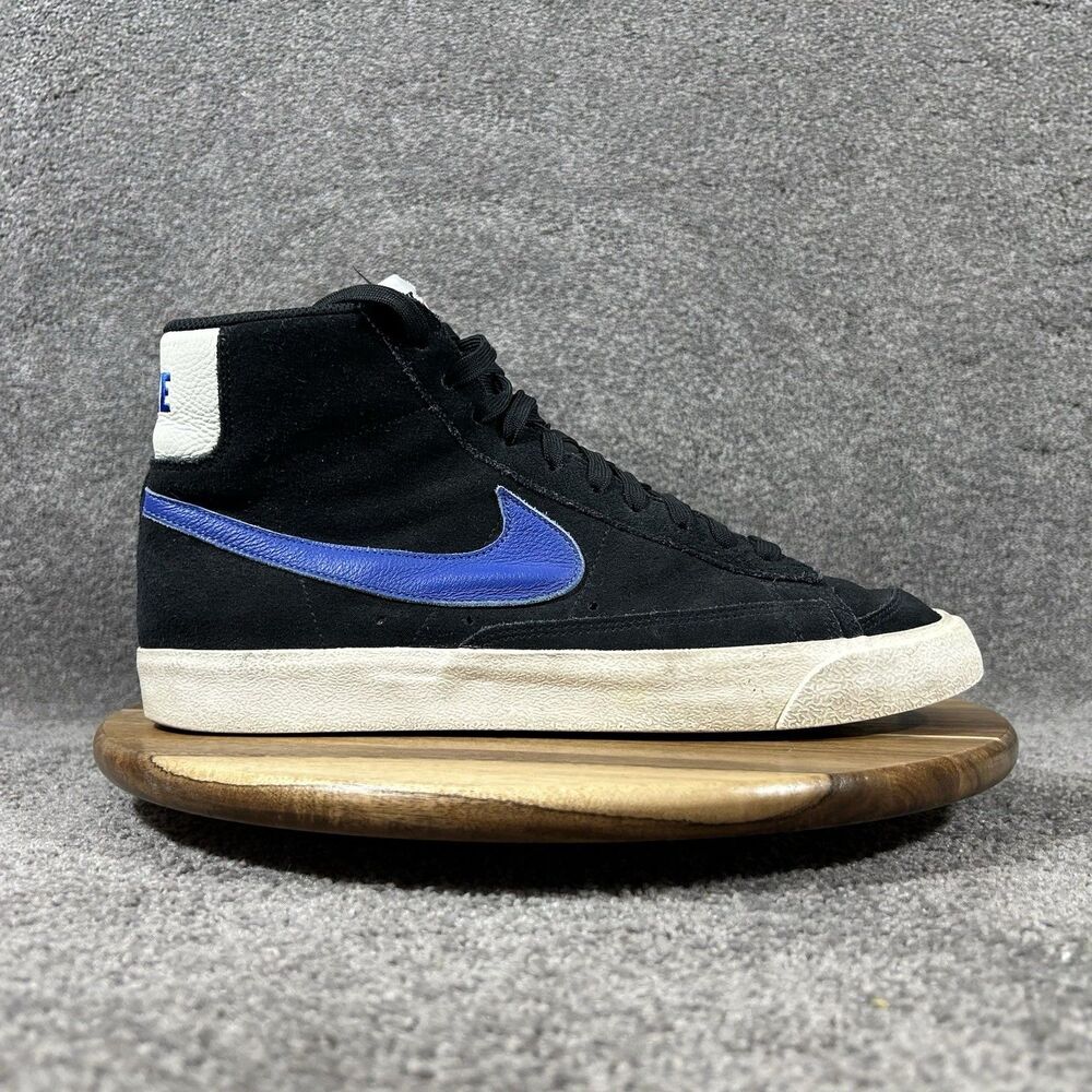 Nike Blazer Mid '77 D07432-900 Men's Size 10.5 Black Blue Athletic Shoes Used